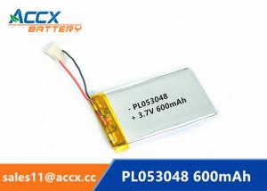Quality 053048pl 503048 3.7v lithium polymer battery with 600mAh rechargeable li-ion battery for GPS, bluetooth speaker for sale