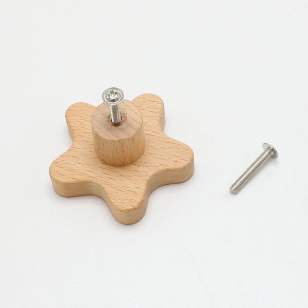 Wooden Star Moon Furniture Knobs Pulls Drawer Knobs For Children Room
