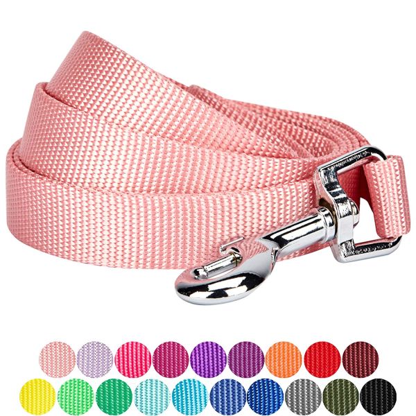 Classic Solid Color Nylon Dog Leash High Density Webbing To Add Durability