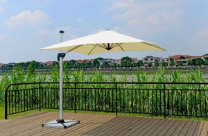 China 2.5M Deluxe Rome Aluminum Patio Umbrella Outdoor Offset Umbrella Granite Stand on sale