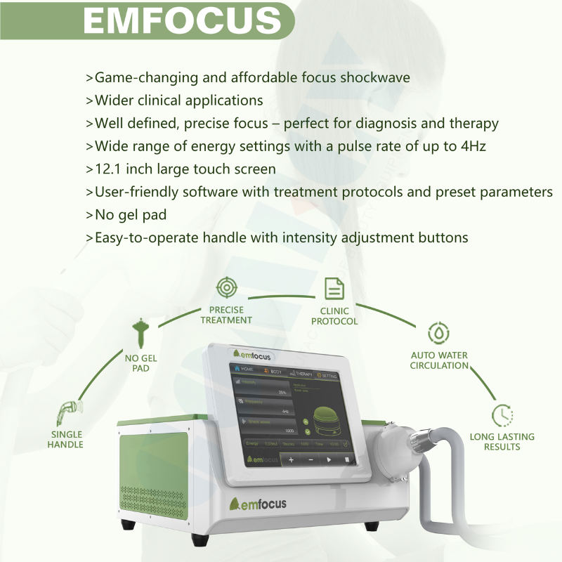 Electromagnetic Focused Shockwave Therapy Machine for Physical Therapy Rehabilitation Pain Relief and Erectile Dysfunction Treatment