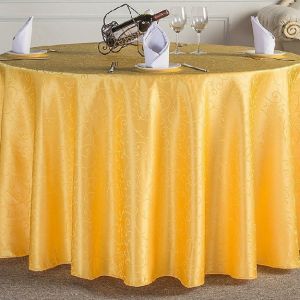 Quality Jacquard Wrinkles Resistant Round Fabric Tablecloths Party Table Cloth for sale