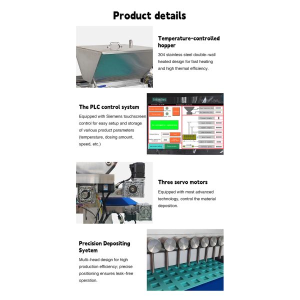 Customizable Molding Small Mini Automatic Ten Multihead Gummy Candy Depositing Machine