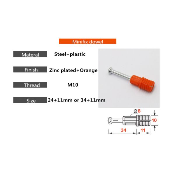 Plastic Bolt Mini Fix Cam Lock Fastener Connecting Quick Assembly Expanding Dowels