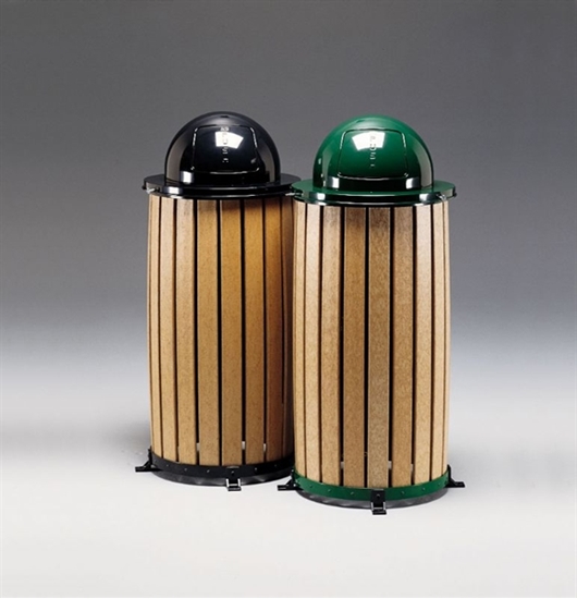 2 Compartments Recycle Trash Can Recycled Plastic Trash Cans