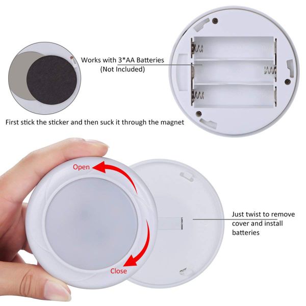 80LM 1W 4.5VDC Remote Control Under Cabinet Light Battery Powered