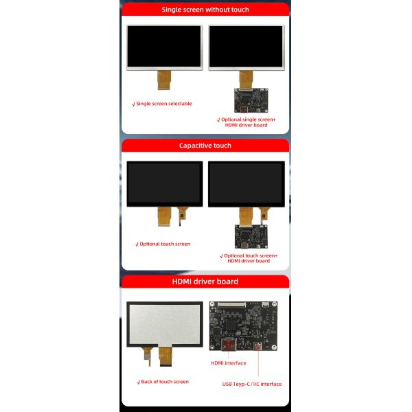 7-inch LCD touch screen with HDMI driver board 1024 * 600 high-definition IPS single screen touch screen USB interface