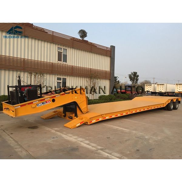 Custom Colors Painting Low Bed Semi Trailer Loading 40 Tons Machinery