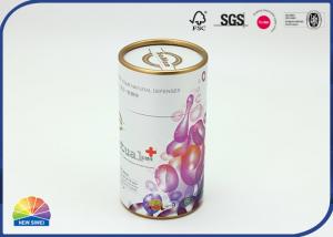 Quality 4c UV Printed Round Paper Box With Lid Essential Oil Packaging for sale
