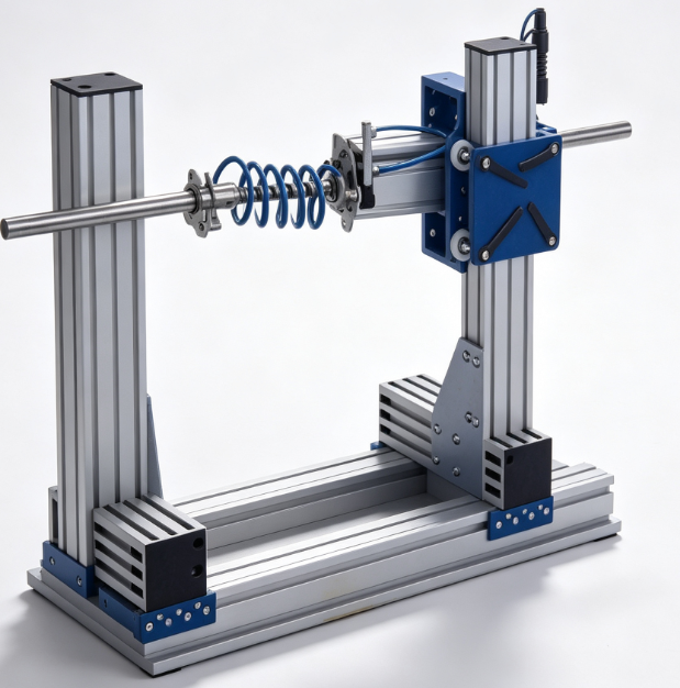 Chair Leg Static Load Test Machine - Side view displaying measurement instruments and load application system