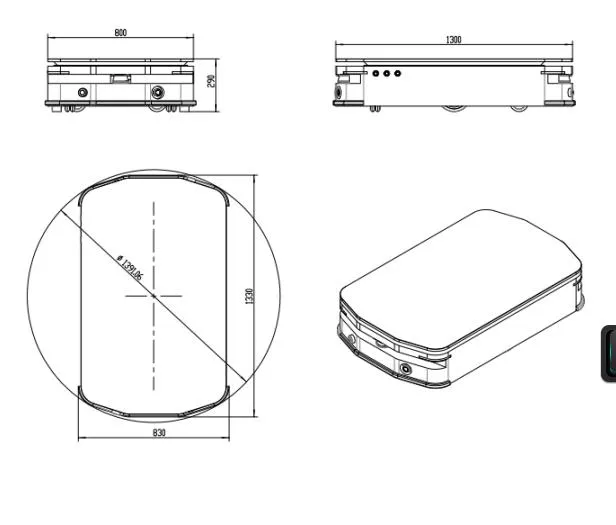 High Performance Autonomous Mobility Agv Warehouse Mobile Robot with 1000kg Payload