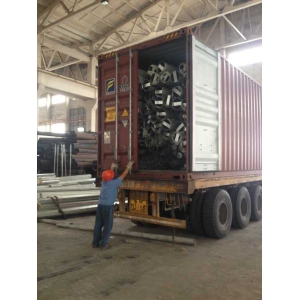 Single Circuit Electrical Power Transmission Poles Polygonal Pole With Bitumen Q345