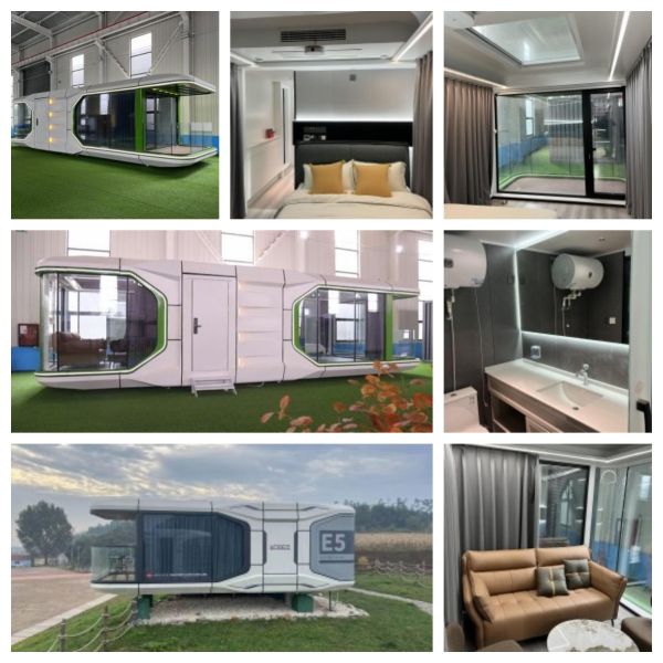 Modular Prefab Portable Container Tiny Home Luxury Space Capsule House with Aluminum