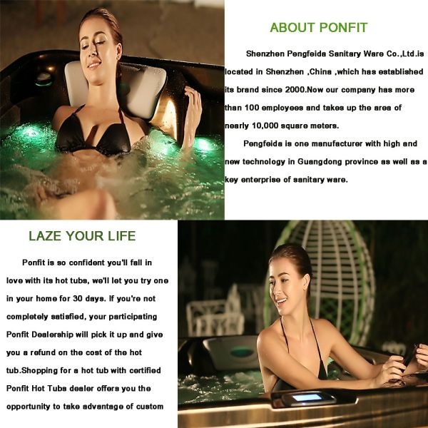 Computer Control Outdoor Whirlpool Tub Rectangle Shape CE / SAA certification