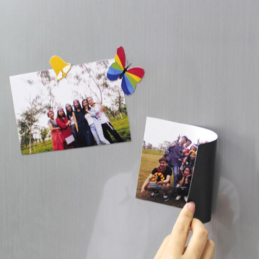 Close-up view of glossy photo paper texture and surface quality