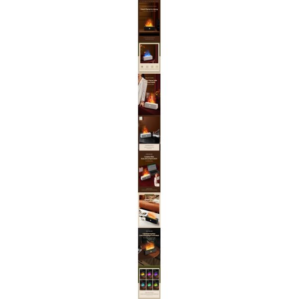 Colorful Flame Aromatherapy Humidifier with 320ml Capacity Timing Function and USB/Electric/Type-C Power