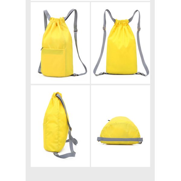 Recyclable Oxford Drawstring Gym Backpack Custom Logo With Zipper