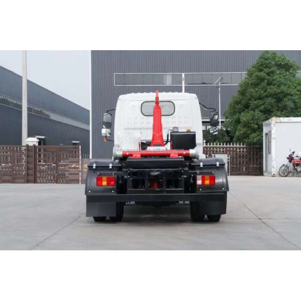 Eco Friendly Waste Management Solution Yuejin's Pure Electric Green Card Hook Arm Garbage Truck