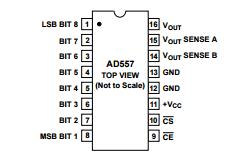 AD557JN Integrated Circuit Chip DACPORT, Low-Cost Complete mP-Compatible 8-Bit DAC