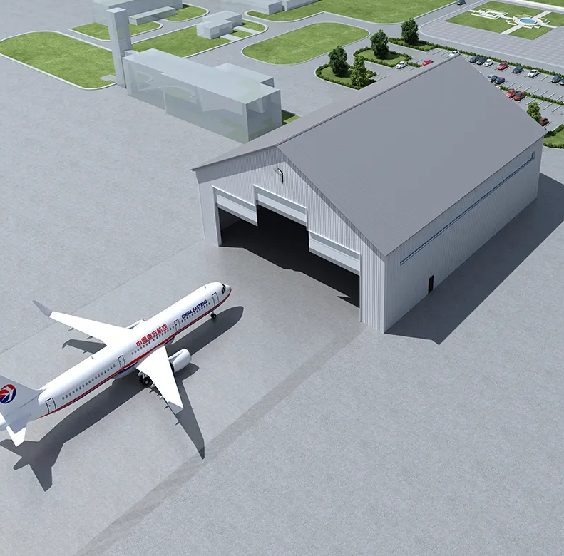 Pre Engineered ISO Certified Steel Structure Hangar For Commercial Aviation