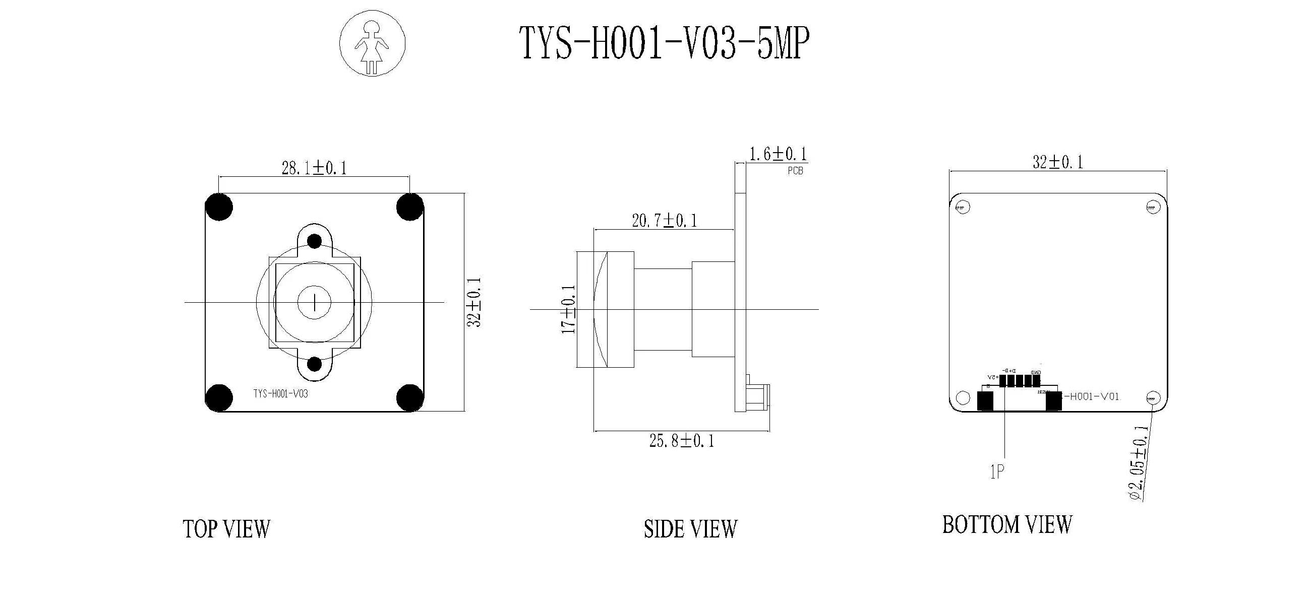 5MP WDR High Resolution Camera Module 2K 1080P 30fps Usb 2.0 Camera Module