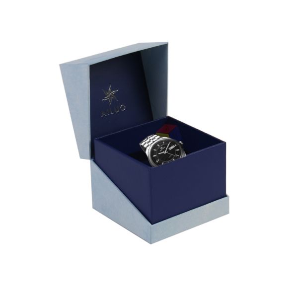 Stylish Square Paper Cardboard Watch Packaging Box for Couples Customized Design