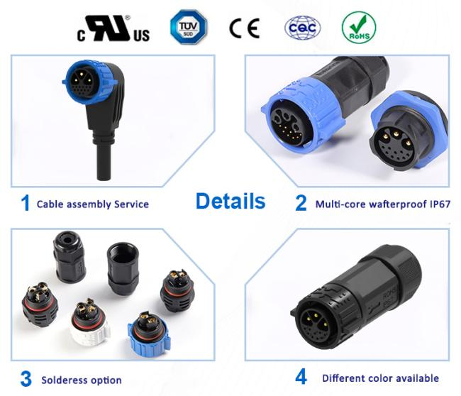 PA66 M25 3+13 Pin Waterproof Connector technical diagram and application examples