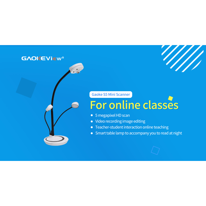 GAOKEview Mini Desktop A3 Goose Neck Scanner 8MP Portable USB Interface Camera Scanning Office Documents