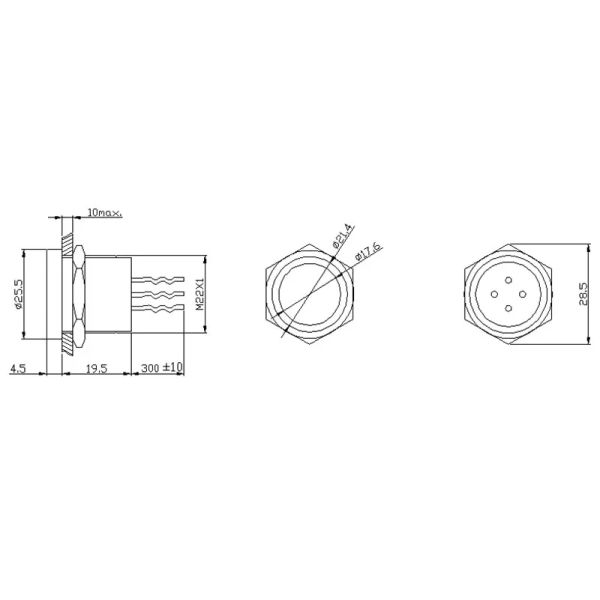 22mm Illuminated Piezo Switch Push Button Ip69k Self Reset Underwater