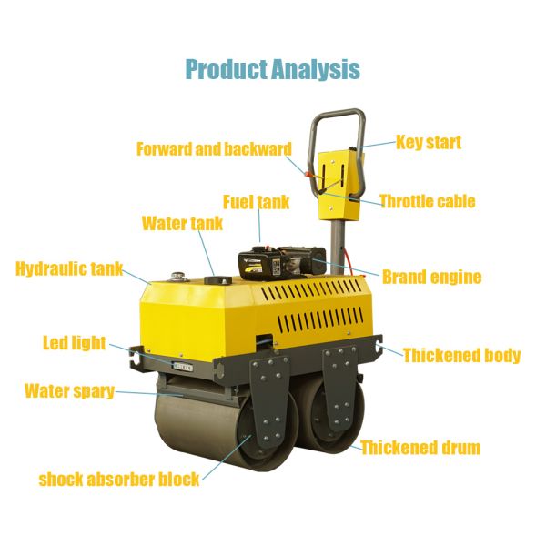 Walk Behind Vibratory Rollers Compactor with 450mm Drum Diameter and Performance at 0-5km/h Travel Speed