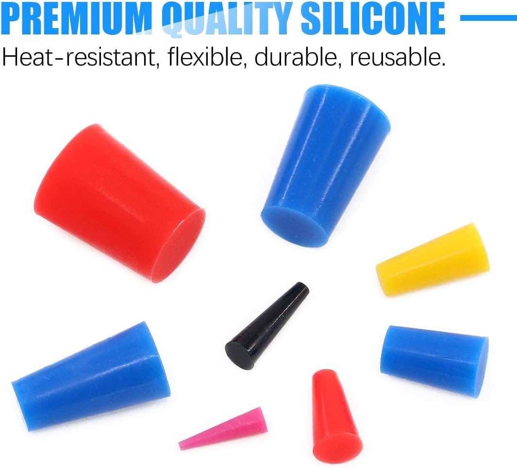 120Pcs Temperature Resistant Silicone Rubber Tapered Plug Stoppers for Protective Hole Covers Durable Protective Covers