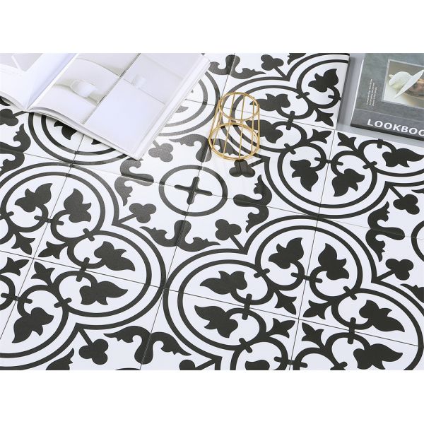 White Black 20x20cm Ceramic Rustic Tile for Indoor Walls