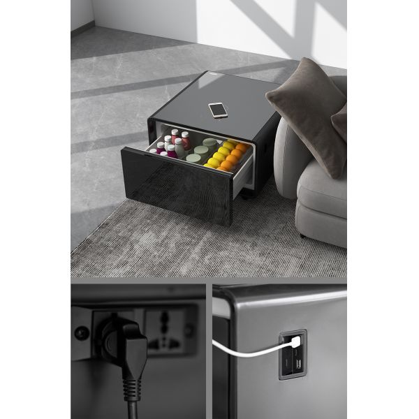 Wireless Charging Smart Tea Side Table With Compressor And 110-240V Voltage For Bedroom