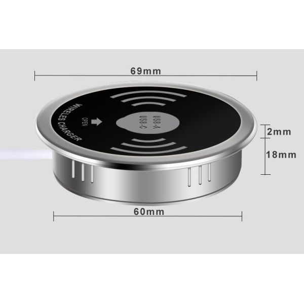 QI Standard Mobile Phone Embedded Conference Table Socket / USB Wireless Charger