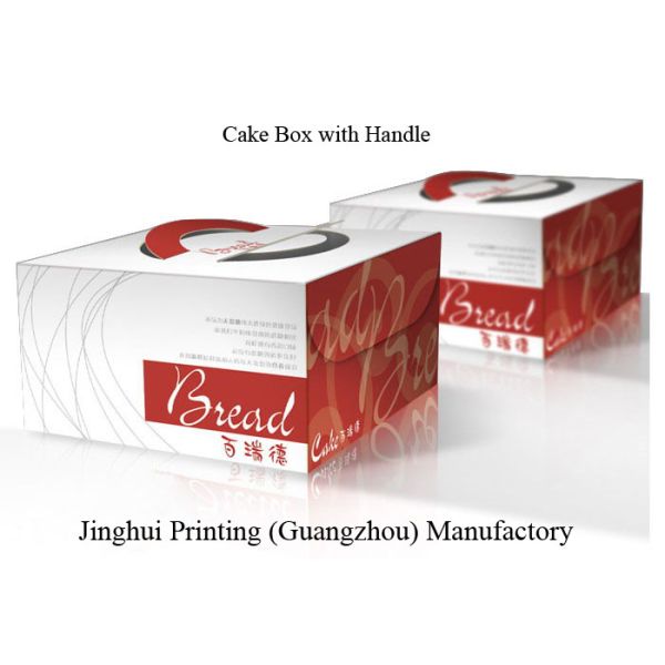 Foldable Creative Recycle Paper Material Cake Box , OEM Design Paper Cake Box Packaging With Handle
