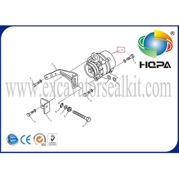 2128561 Alternator E320C E320D E323D 24V, 50A, WPS USA brand for Engine 3066