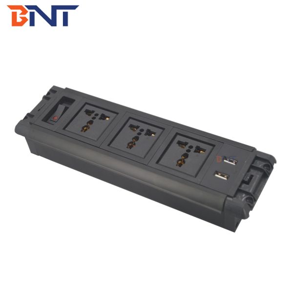 Double USB Desk Socket With Hidden Screw Design