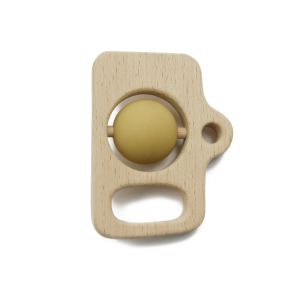 China Food Grade Wood SGS Silicone Baby Rattle Sensory Teething Toys on sale