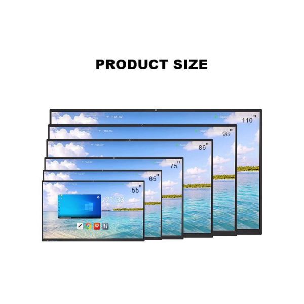 4K HD Interactive Touch Screen Whiteboard with 40-Point Touch and Android 8+128G for Classrooms and Meetings