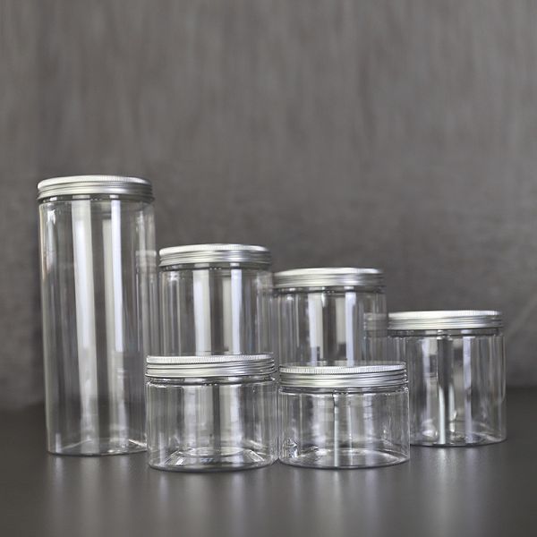 Customizable Plastic Jar Storage With Transparent Body / Lid