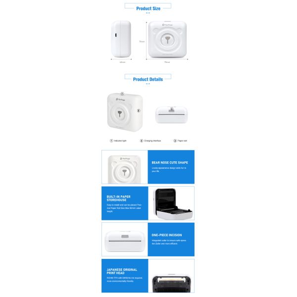 Portable Wireless Ios Printer with Thermal Line Printing Method and USB Connectivity