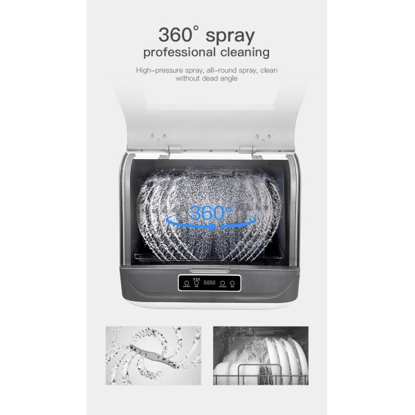Touch Button 1200w Fully Automatic Household Dishwasher Rohs