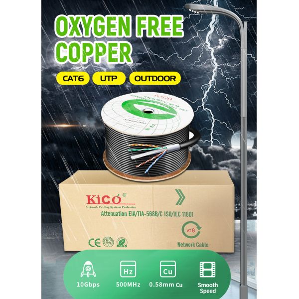Hotsale Ethernet Cable Box Bare Solid Cu Copper Oxygen Free Copper Exterior Cat6 UTP Outdoor Network Cable Large Stock
