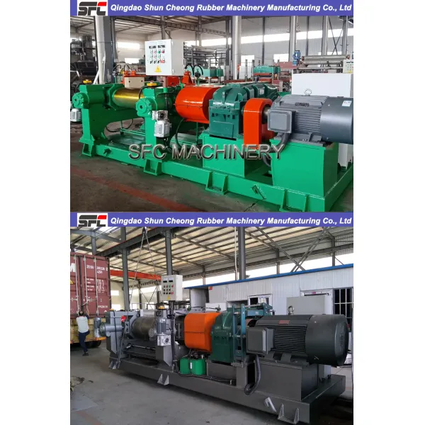 High Efficiency Two Roll Rubber Mixing Mill Machine with Automatic Stock Blender / Open Type Rubber Compound Mixer