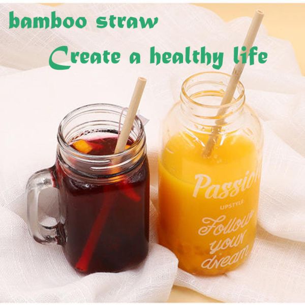 Eco Friendly Disposable Bamboo Straws Reusable Drinking Straws Juice Usage