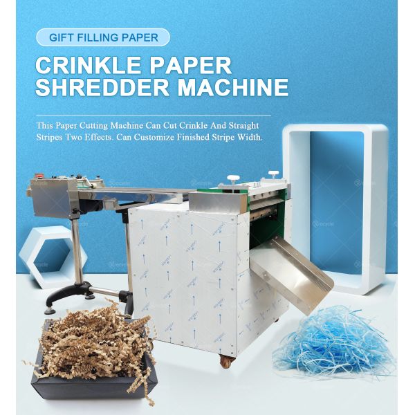 Mini Small Straight Crinkle Paper Raffia Cutting Cutter Shredder Machine For Packaging Gift Box Tissue Paper Automatic