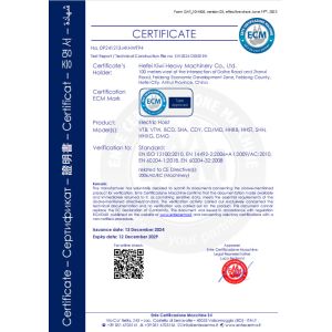 Hefei Kiwi Heavy Machinery Co., Ltd. Certifications