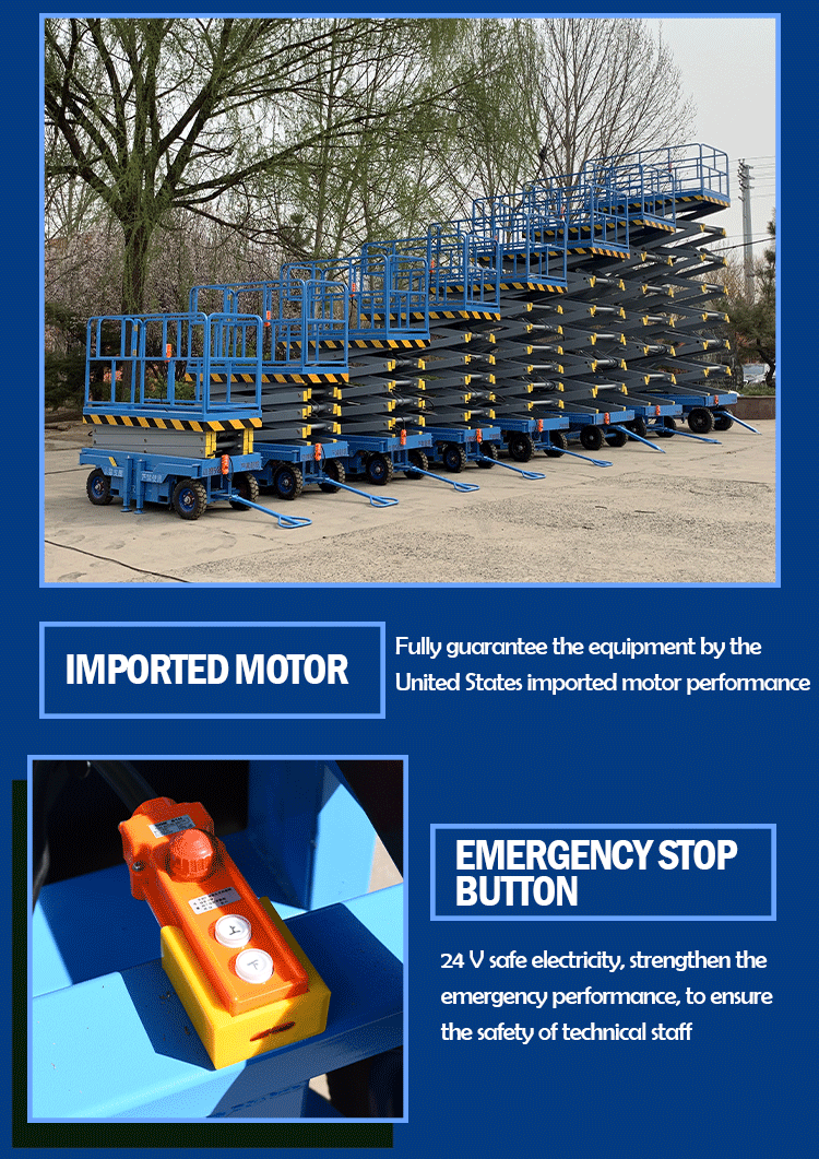 Mobile Elevating Work Platform Vertical Cargo Lift Hydraulic Scissor Portable Warehouse Scissor Lift