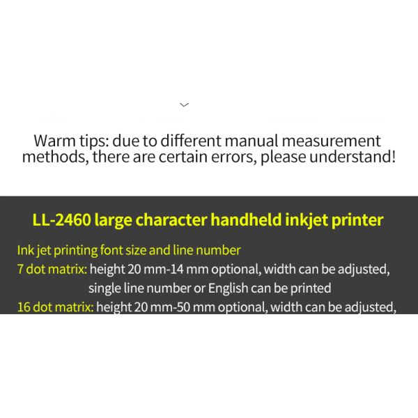 60MM Cij Large Character Ink-jet Printer And Quick Dry Ink Handheld Inkjet Printing Machine