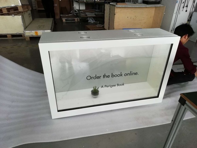 55 Inch Transparent Video Display Cabinet Creating Immersive Visual Presentations for Modern Spaces
